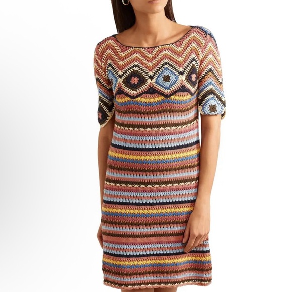 SEE BY CHLOÉ Crocheted Cotton Mini Dress Size Medium New - Picture 4 of 11